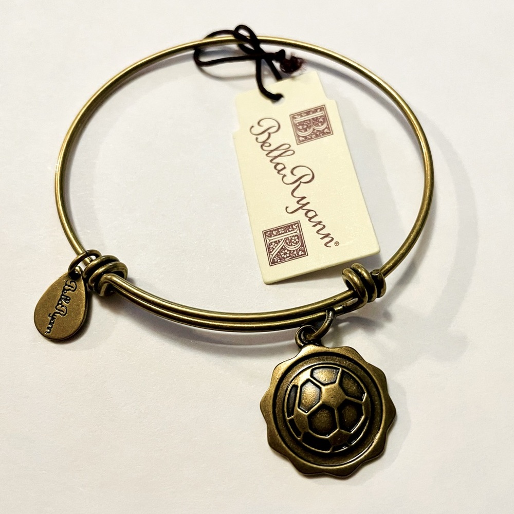 NWT Bella Ryann gold soccer bangle bracelet